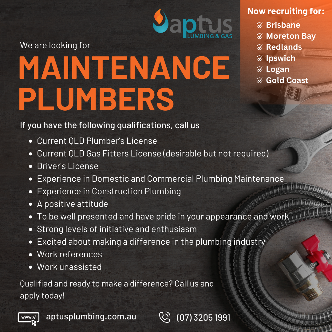 plumber job aptus brisbane