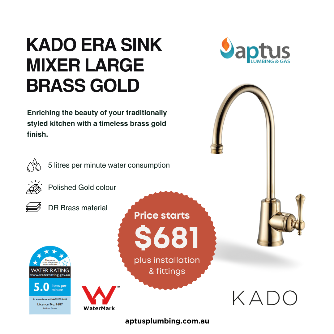 Kado Era Sink Mixer Large Brass Gold