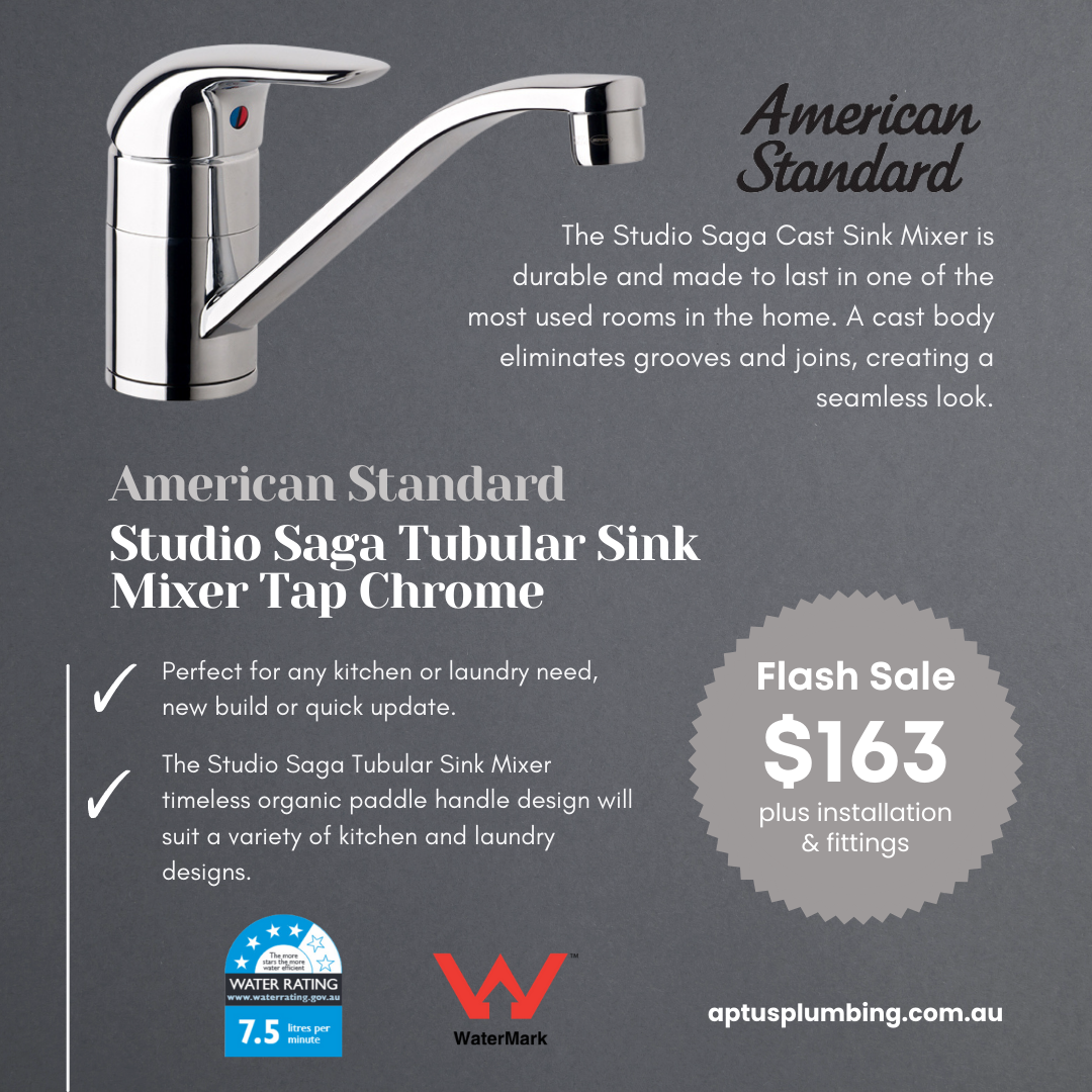 American Standard Studio Saga Tubular Sink Mixer Tap Chrome