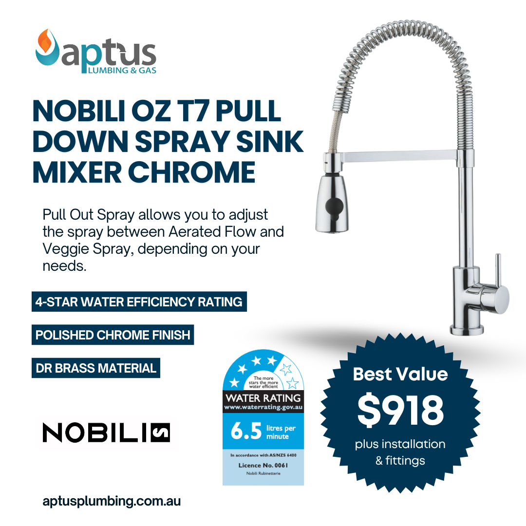 Nobili Oz T7 Pull Down Spray Sink Mixer Chrome